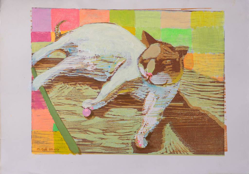 ' Kedi ' - 35cm x 50cm Acrylic on Paper